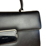 Prada Vintage Black Leather Top Handle Bag