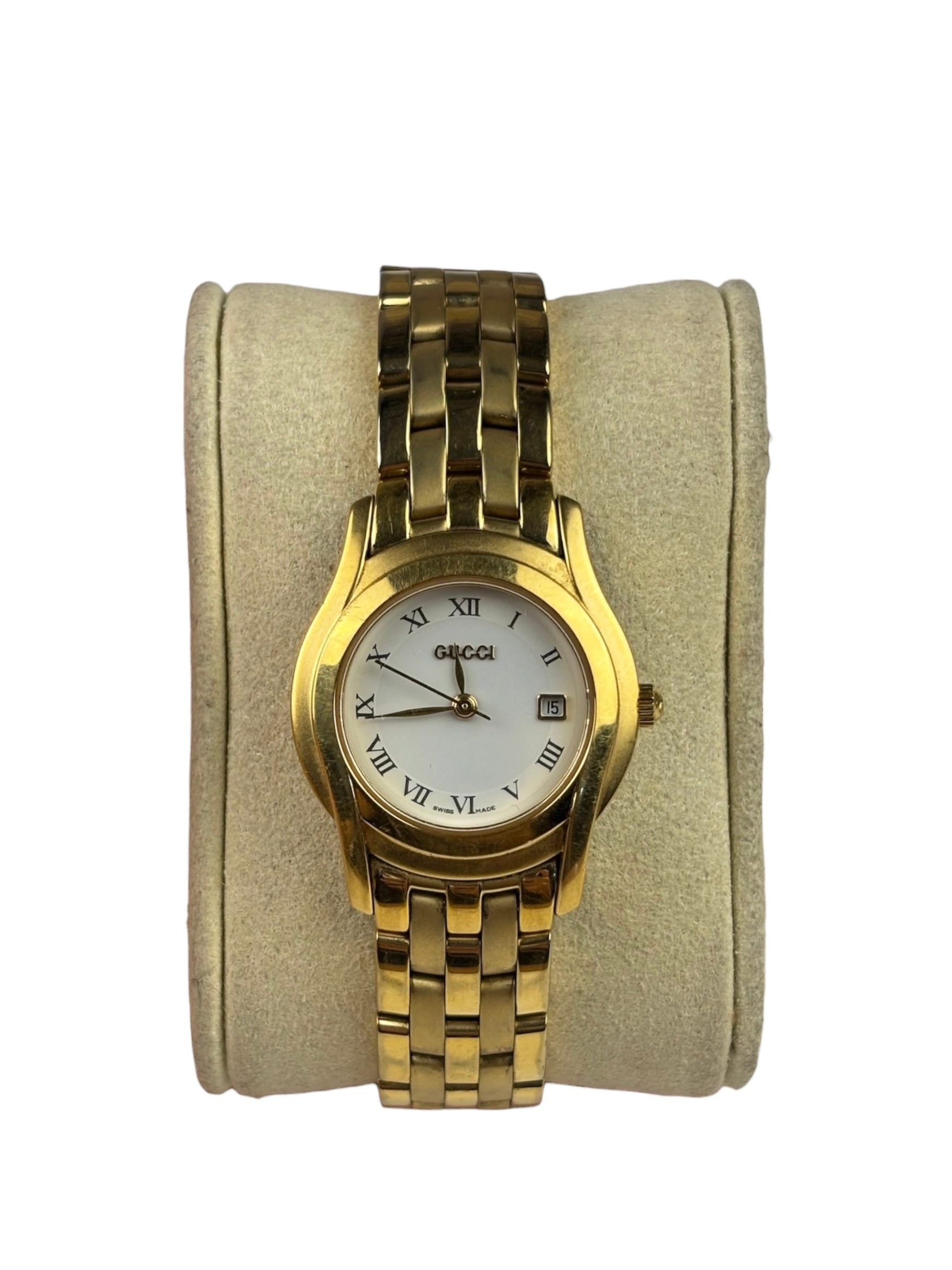 Gucci 5400L White Dial Gold Plated