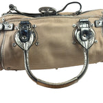 Chloe Beige/Silver Patent Leather Paddington Handbag