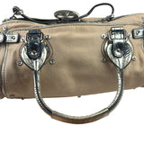 Chloe Beige/Silver Patent Leather Paddington Handbag