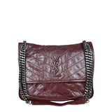 YSL Maroon Leather M Niki Shoulder Bag