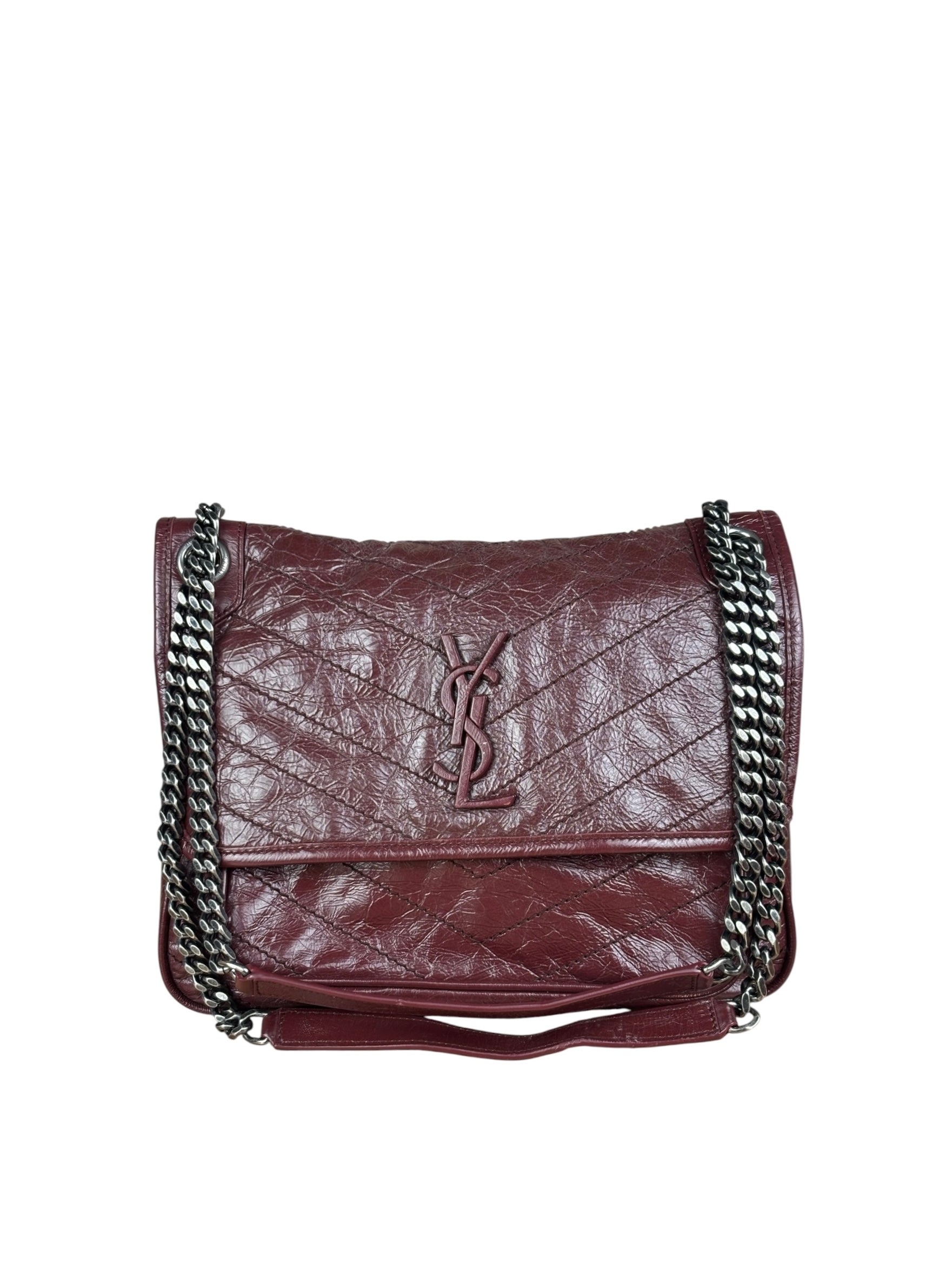 YSL Maroon Leather M Niki Shoulder Bag