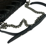 Chanel Black Leather Diamond Quilted Medium Boy Bag 2012