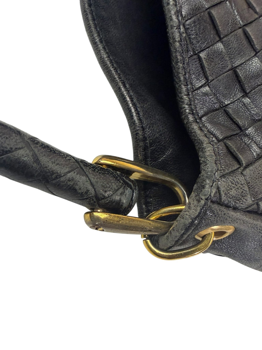 Bottega Veneta Black Intrecciato Hobo Bag