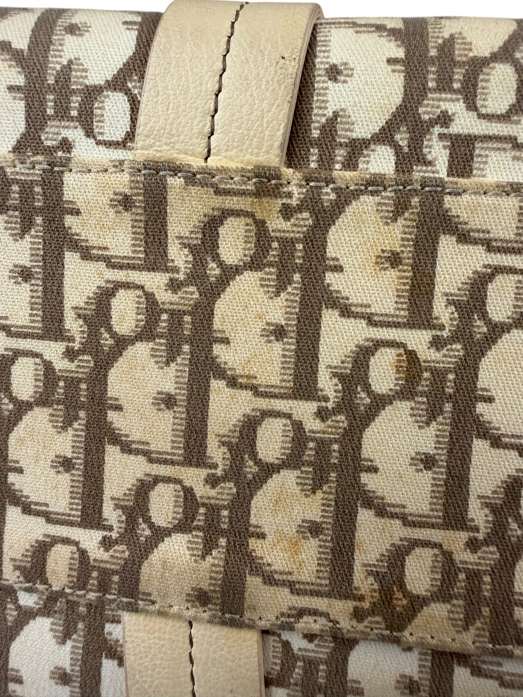 Christian Dior Vintage Monogram Flower Frame Satchel Hand Bag