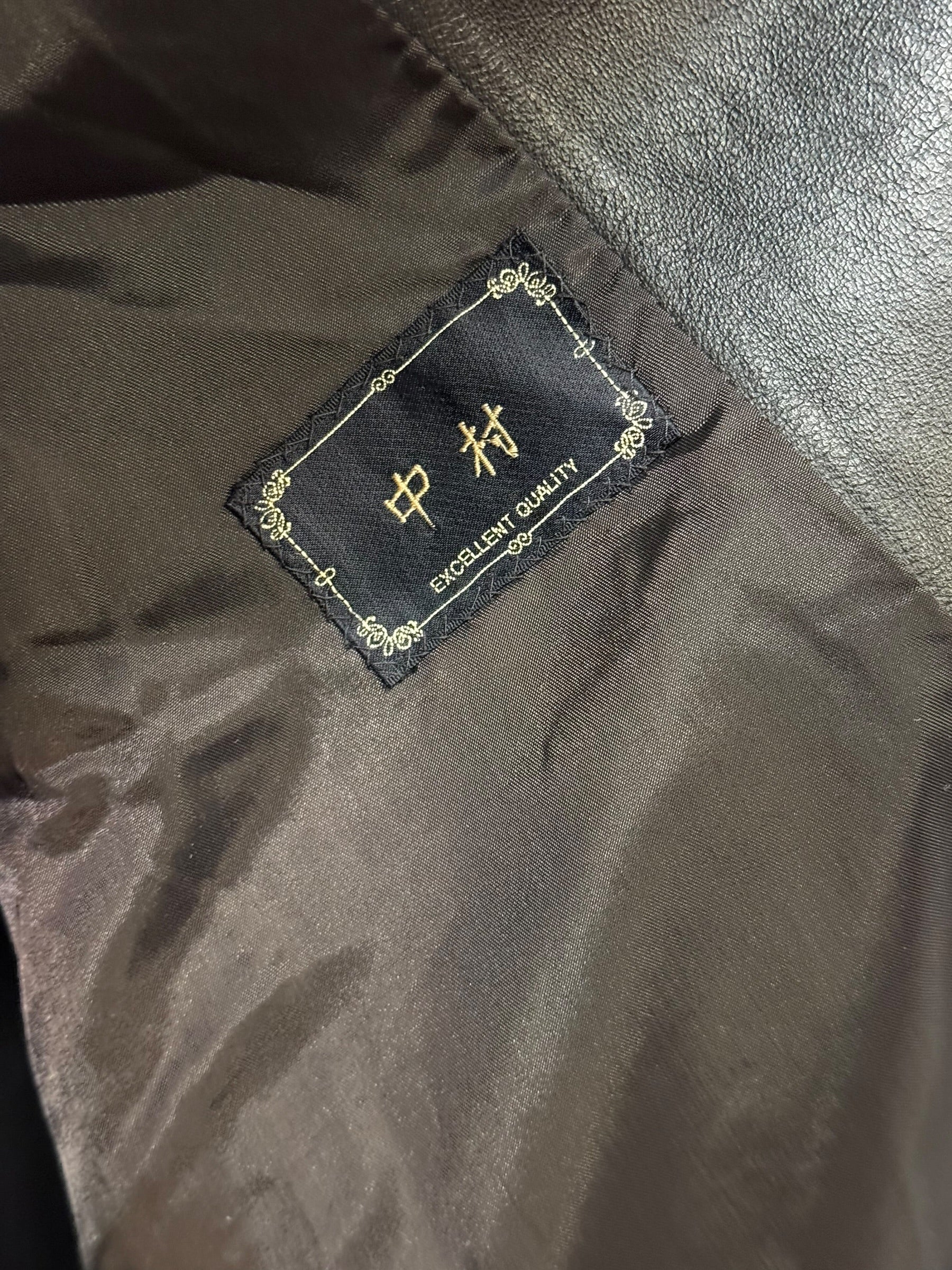 Vintage Black Leather Blazer Coat