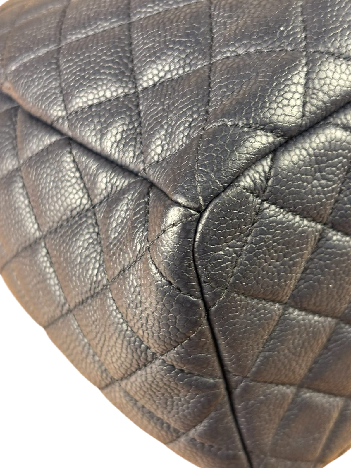Chanel Navy Quilted Caviar Bucket Bag 2018