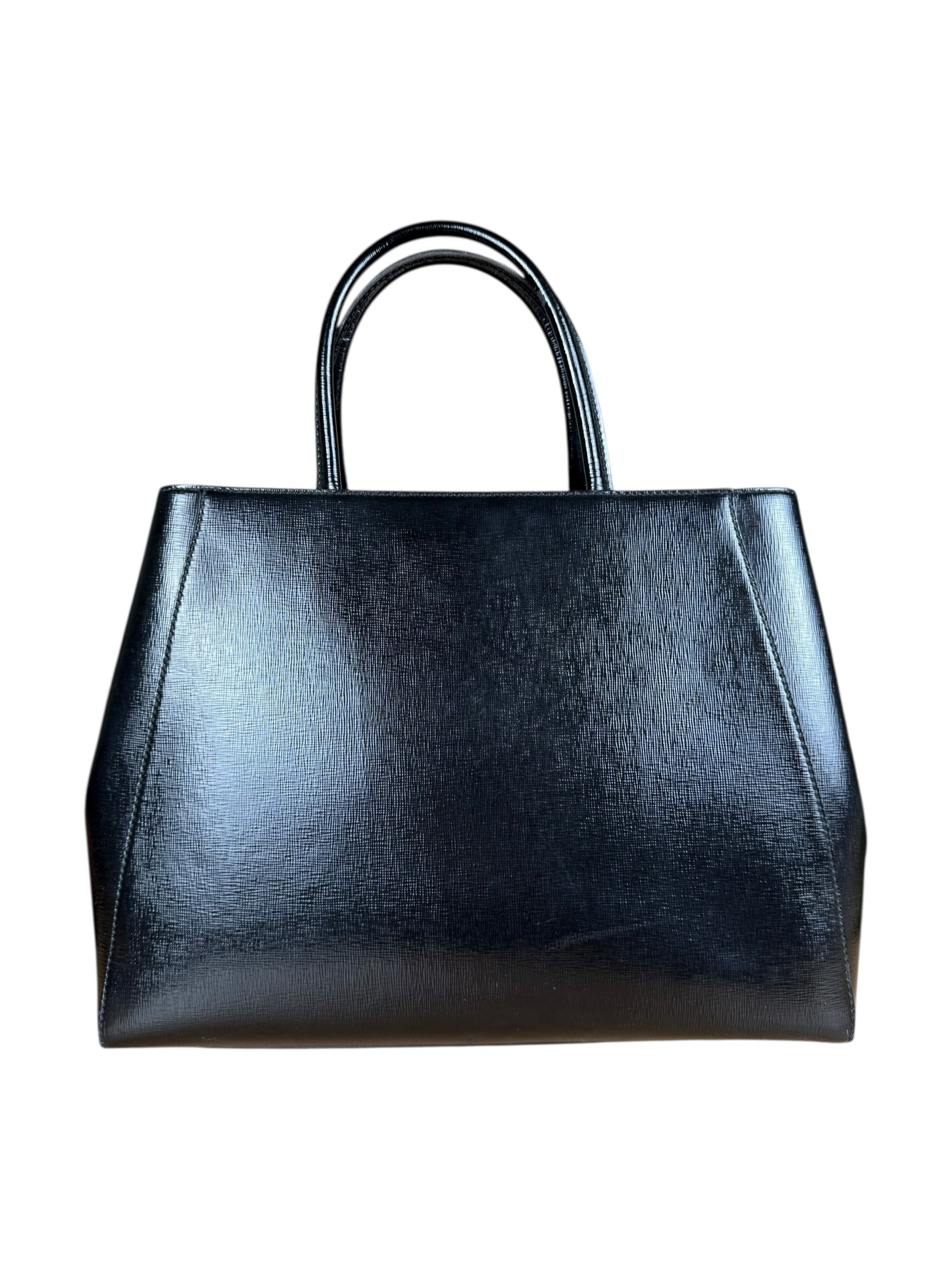 Fendi Black Patent Leather 2Jours Handbag