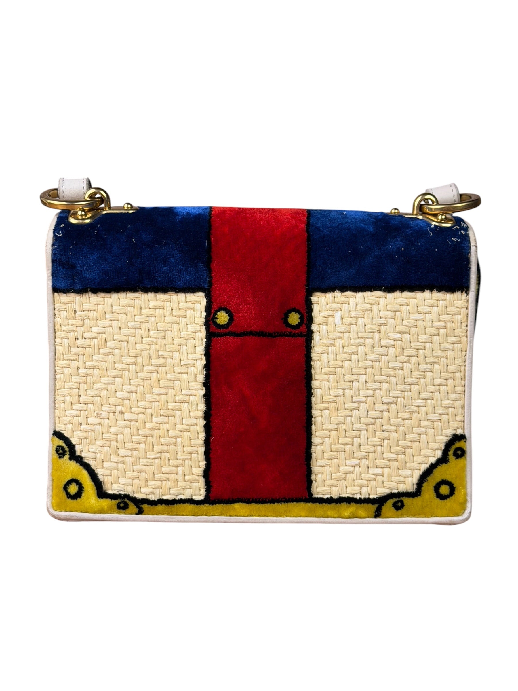 Prada Multicolor Velvet/Leather Trim Trompe L'oeil Cahier Crossbody Bag