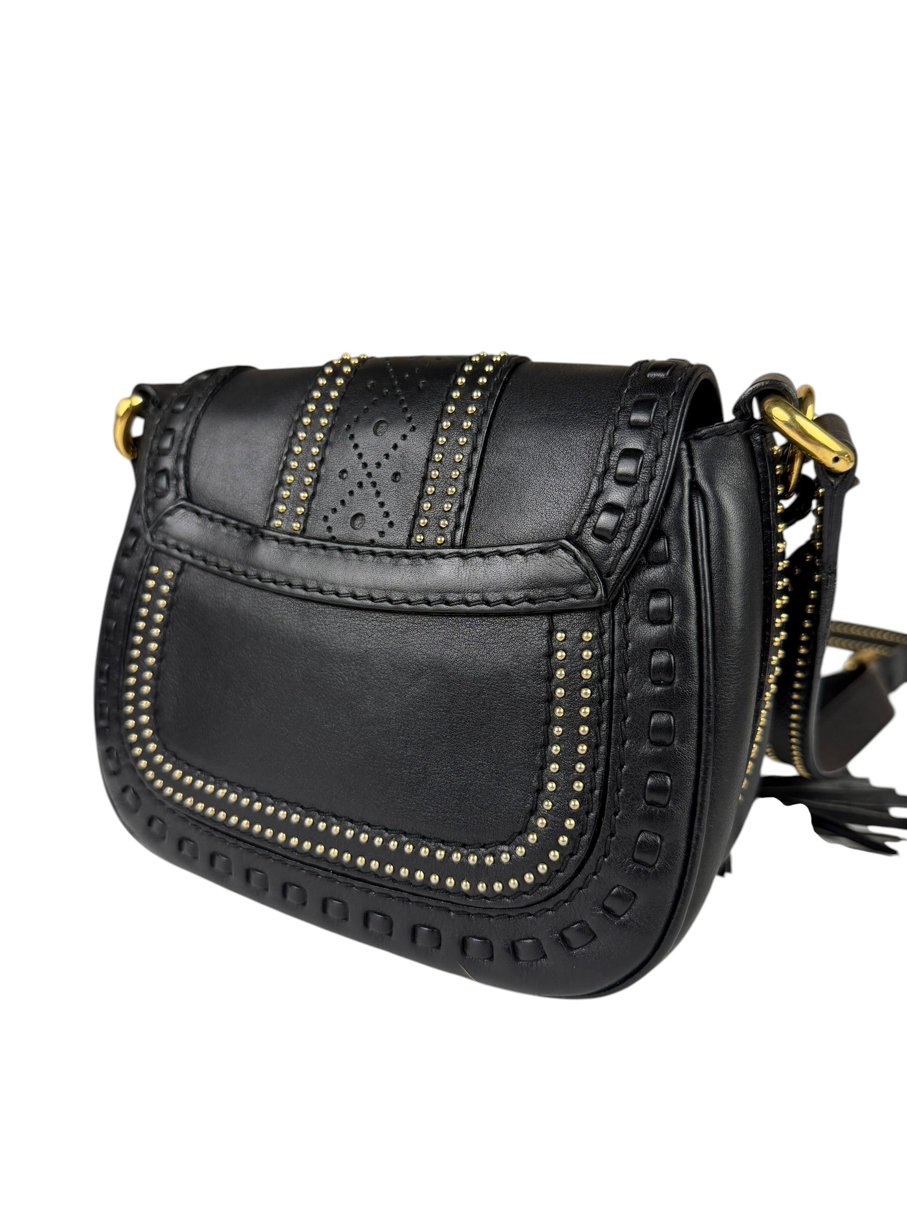 Gucci Black Leather Snaffle Bit Shoulder Bag