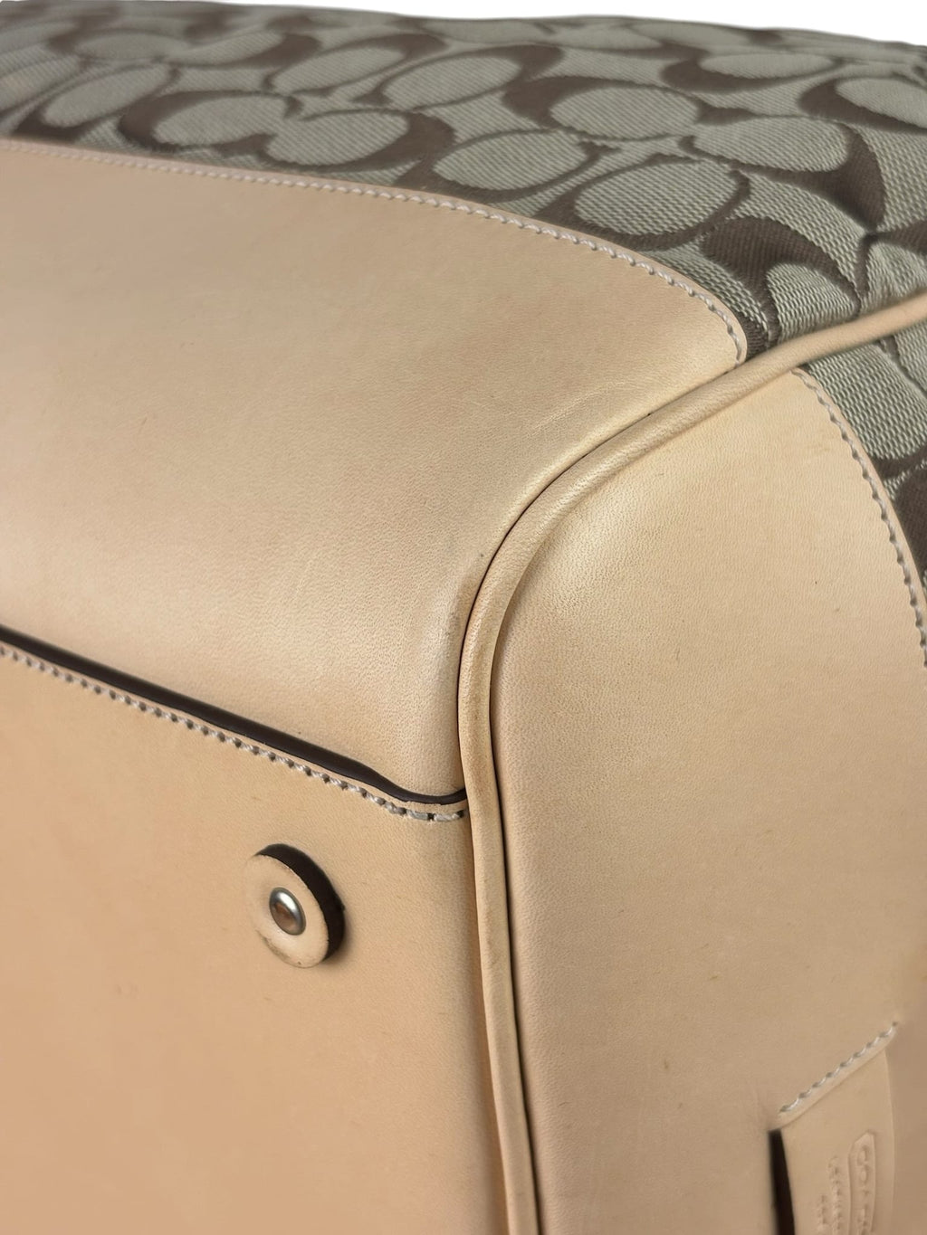 Coach Signature Jacquard Canvas Voyager Duffle Bag