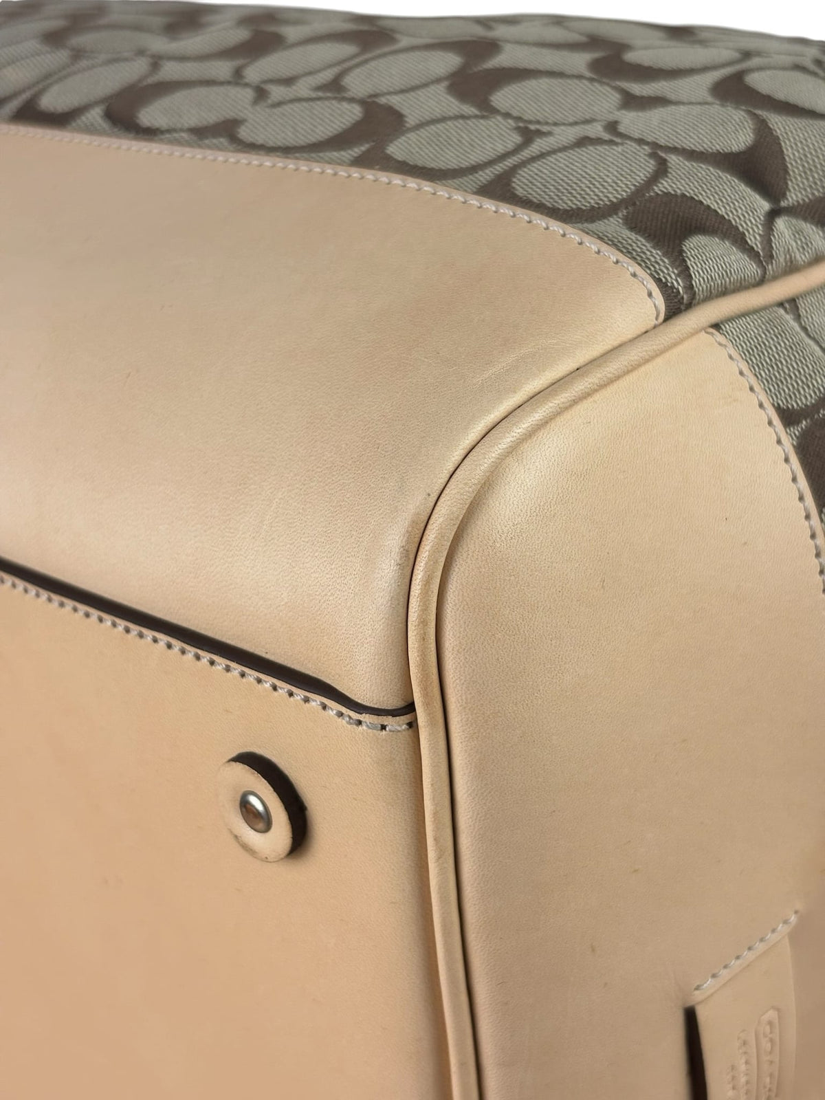 Coach Signature Jacquard Canvas Voyager Duffle Bag