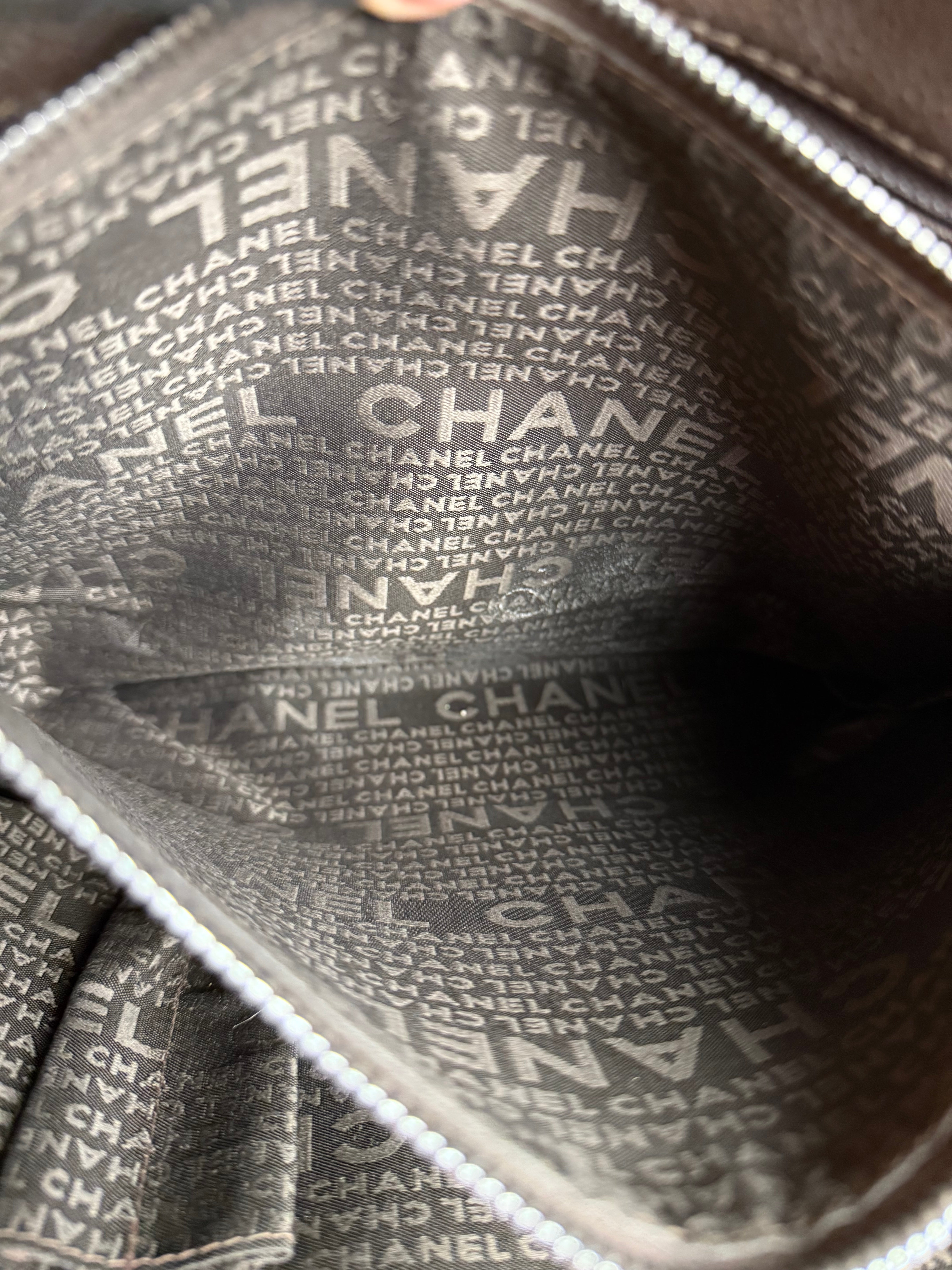 Chanel Brown Leather Chocolate Bar Tote 2004