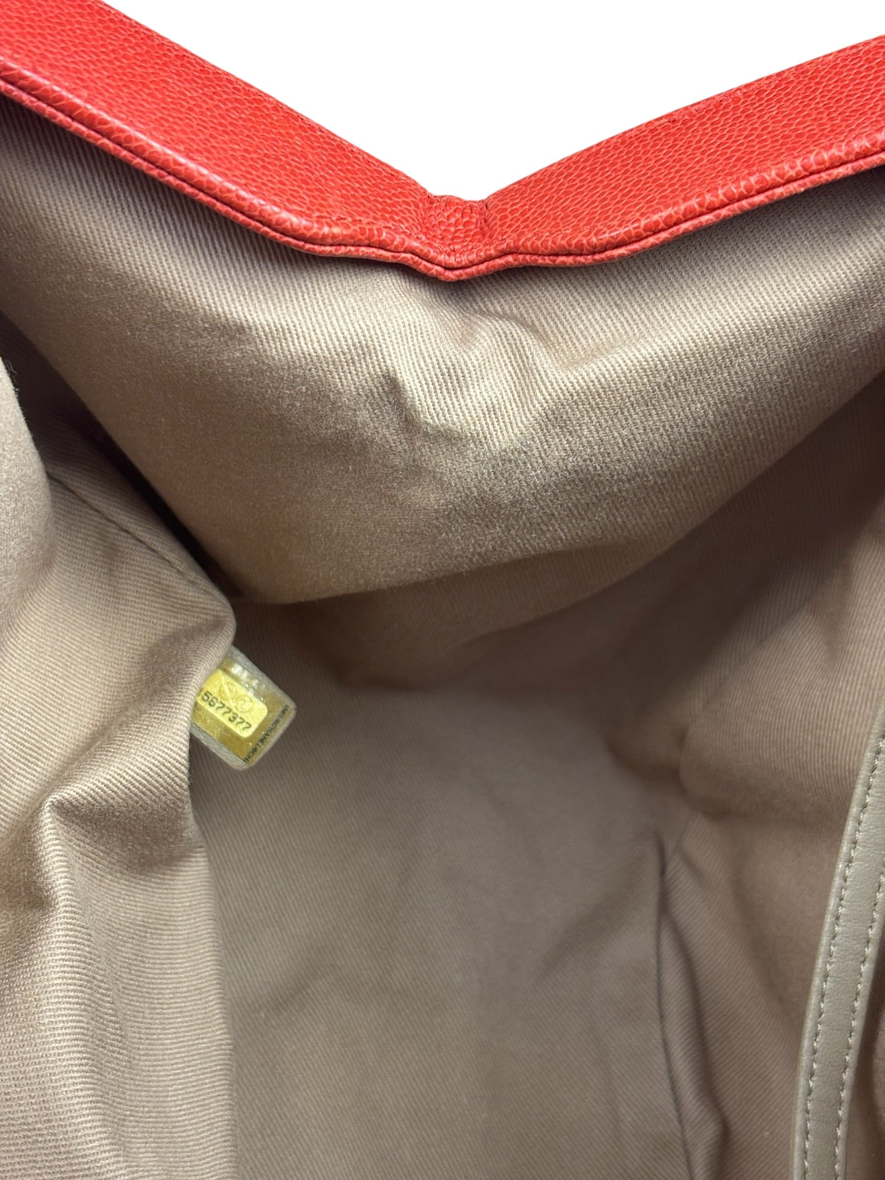 Chanel Red Caviar Quilted Medium Frame Shoulder Bag 2011