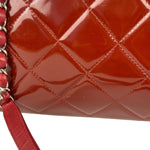 Chanel Red Patent Leather Chain Shoulder Bag 2012