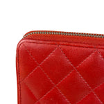 Chanel Red Quilted Leather Long Organizer Wallet 2010