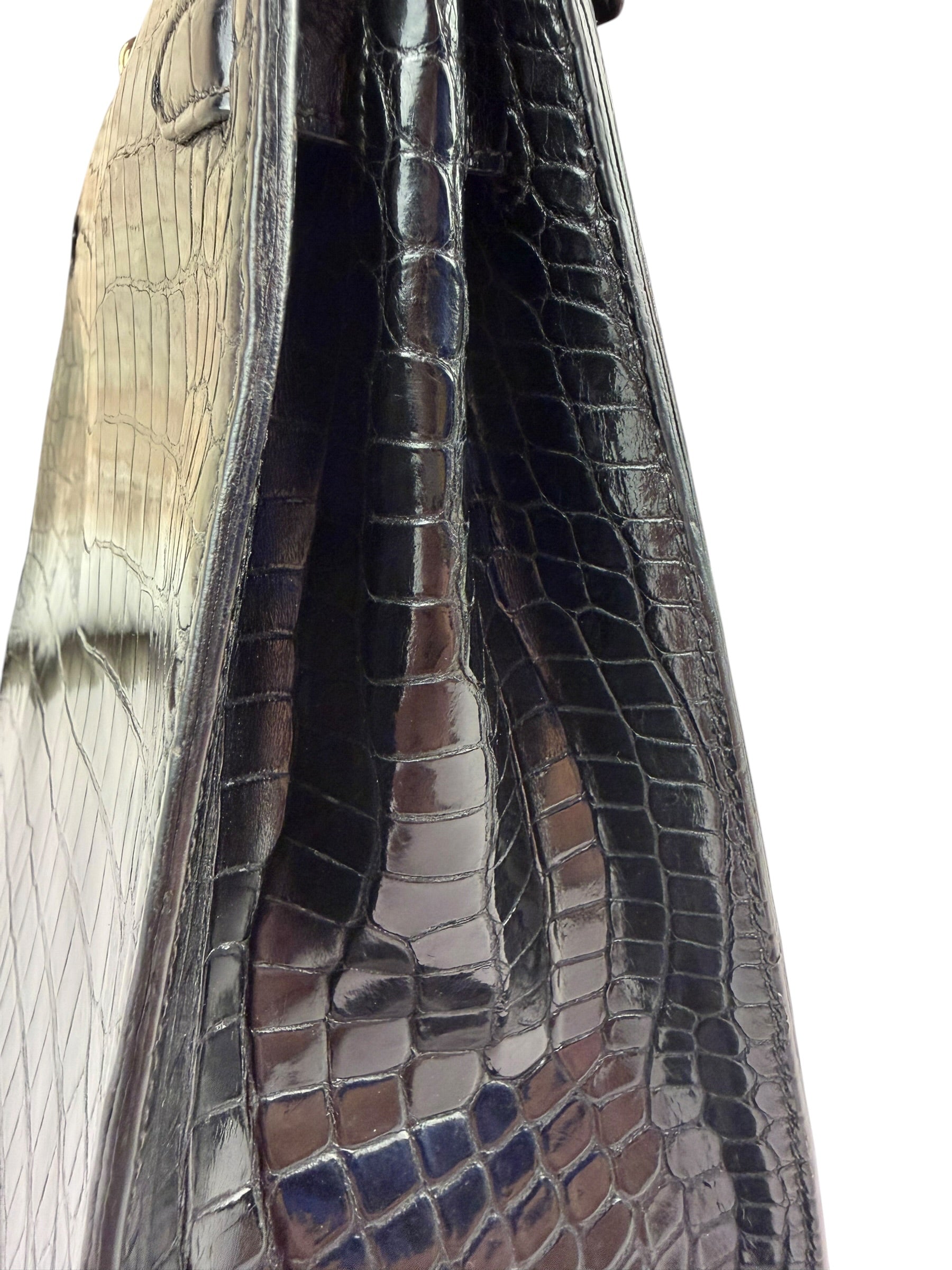 Hermes 1985 Black Crocodile Kelly 35