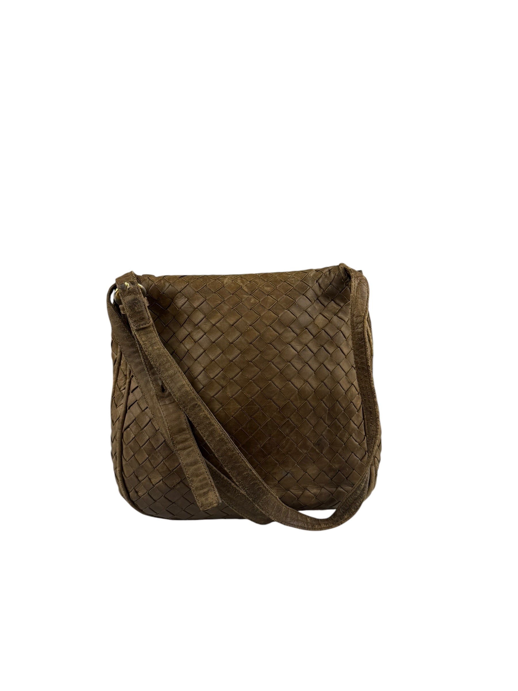 Bottega Veneta Brown Intrecciato Crossbody