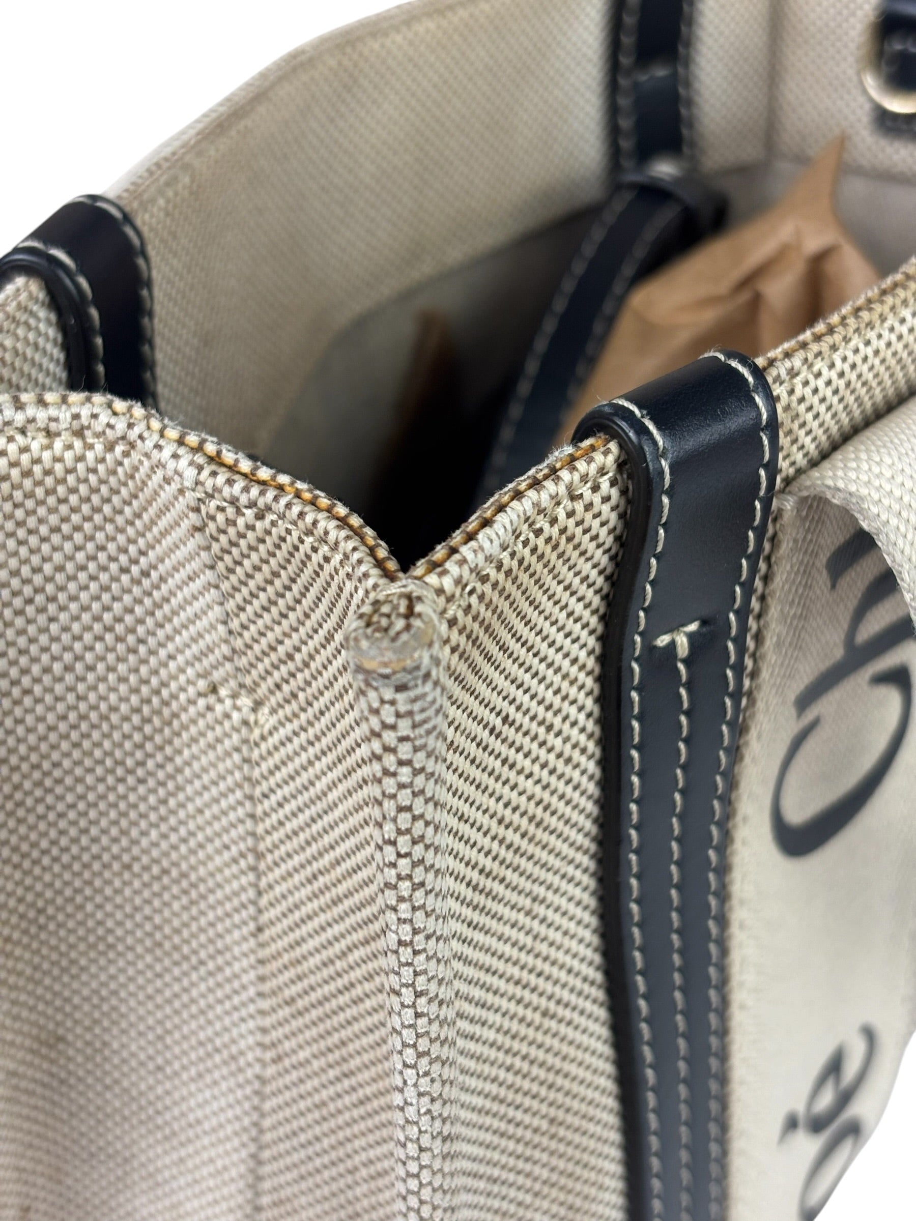 Chloe Grey/Black Leather Trim Tote