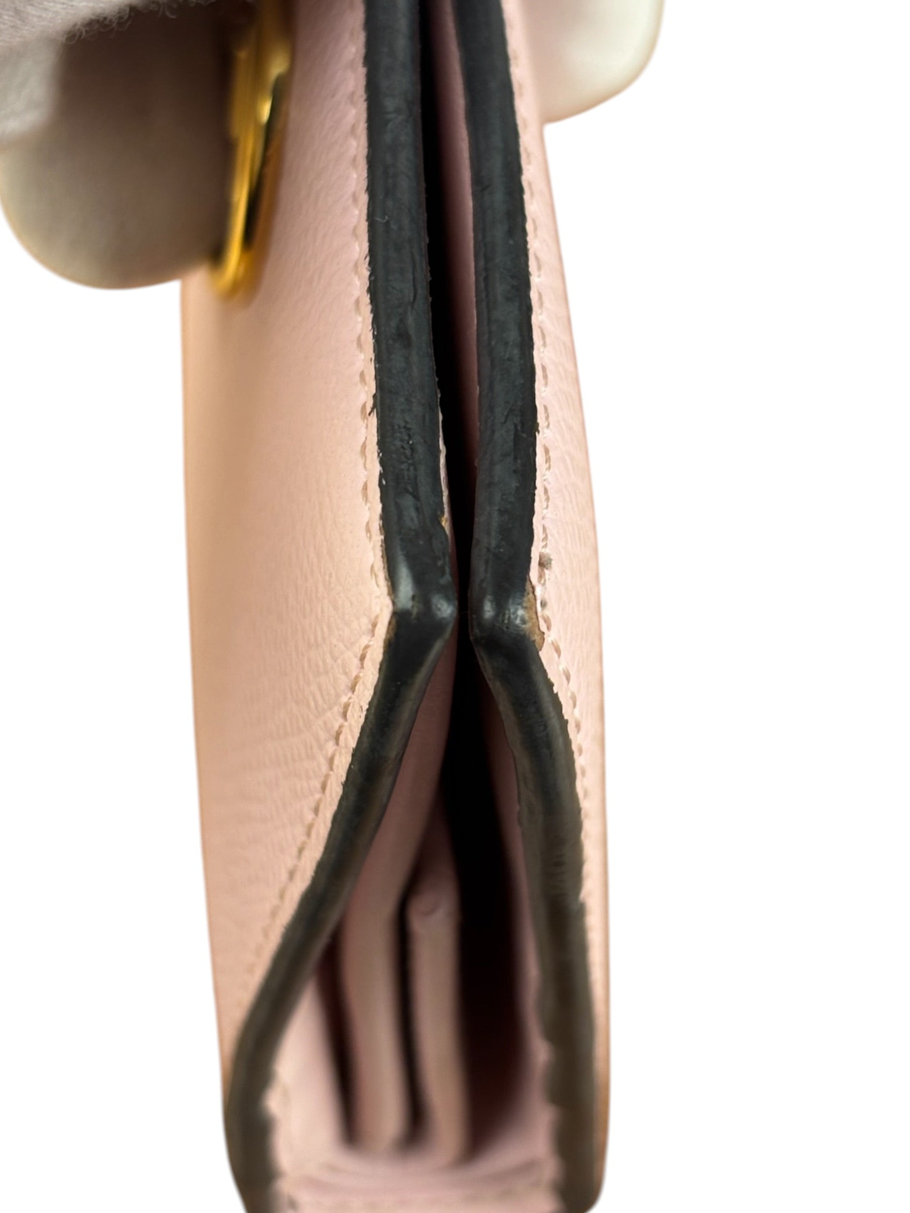 Fendi Light Pink Leather F Logo Snap Wallet