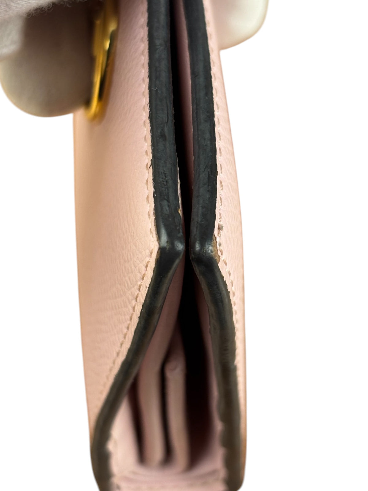 Fendi Light Pink Leather F Logo Snap Wallet