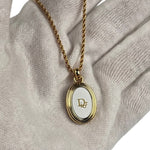 Christian Dior Vintage Gold-Tone Oval Pendant Necklace