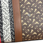 Burberry Leather TB Monogram Stripe E-Canvas Tote Bag
