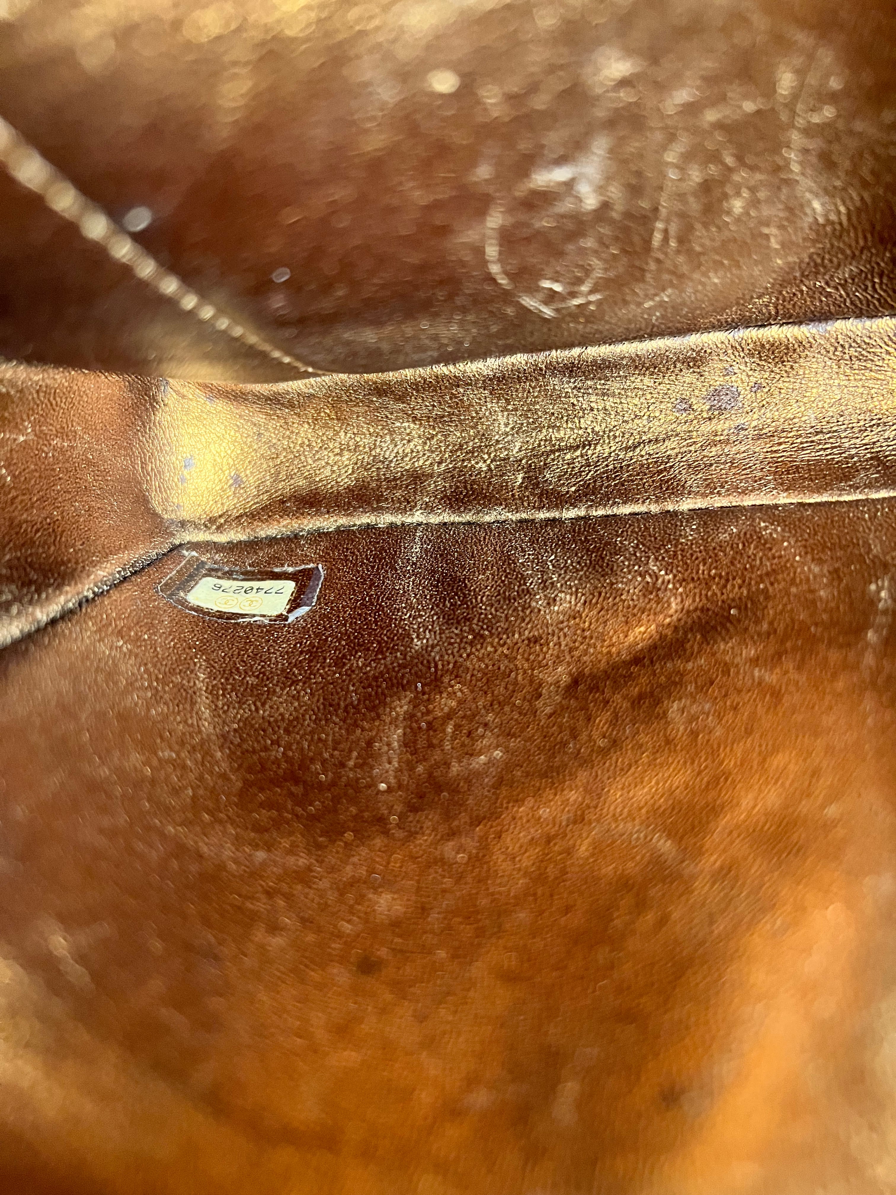 Chanel 2002 Gold Retro Tale East West Chain Flap