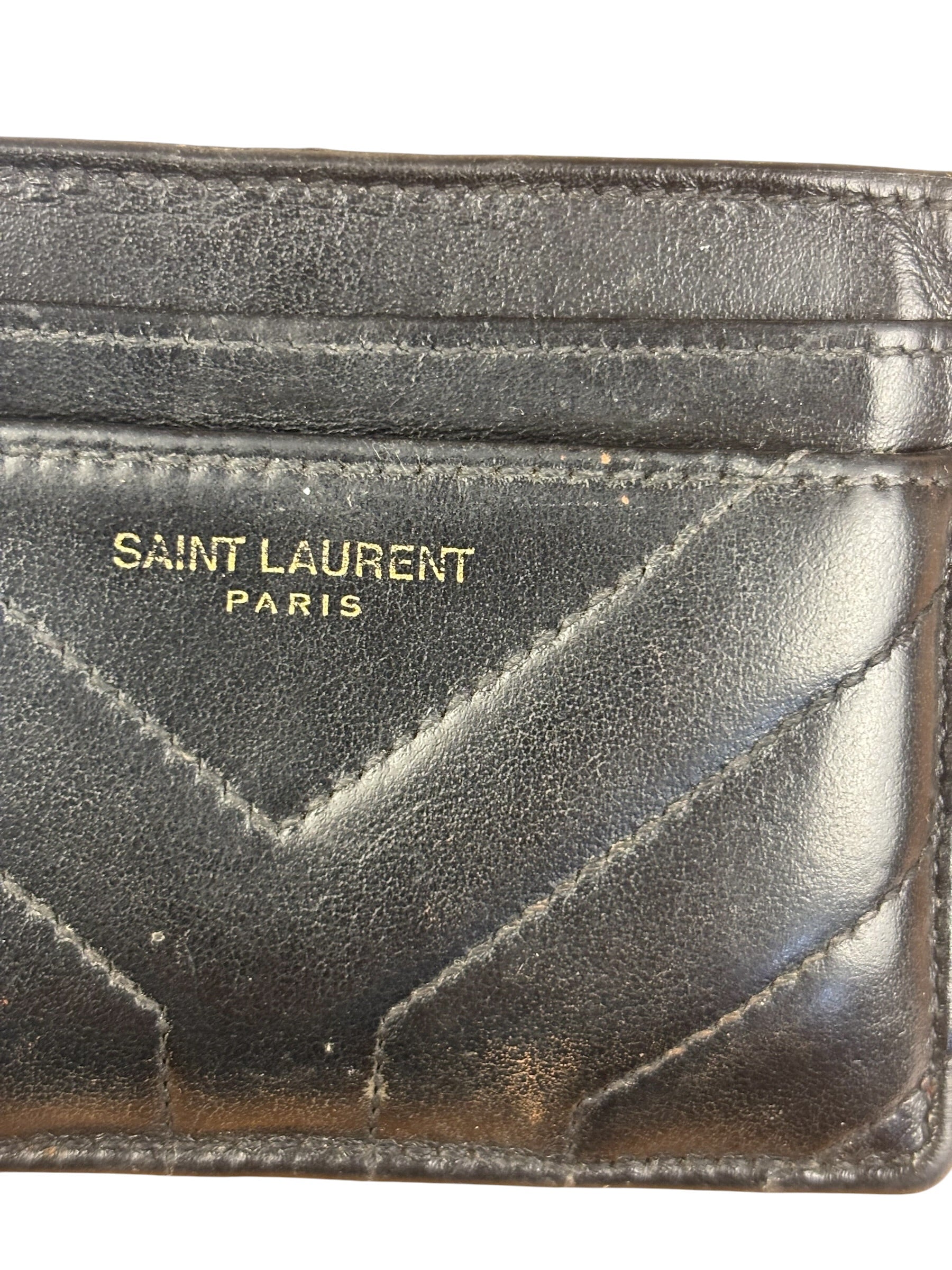 Yves Saint Laurent Quilted Black Joan Card Holder