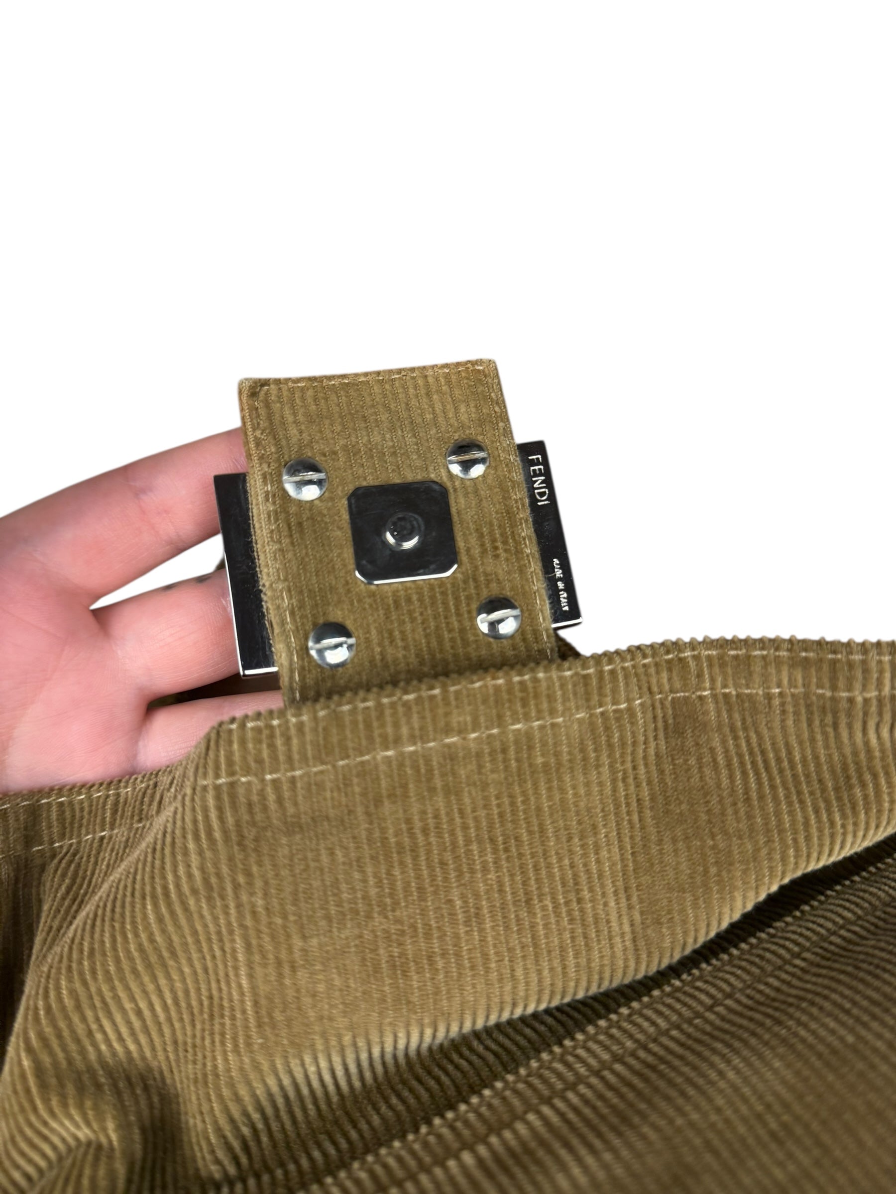 Fendi Brown Corduroy Baguette