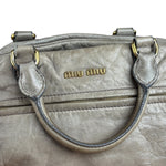 Miu Miu Green Vitello Leather Two-Way Bag