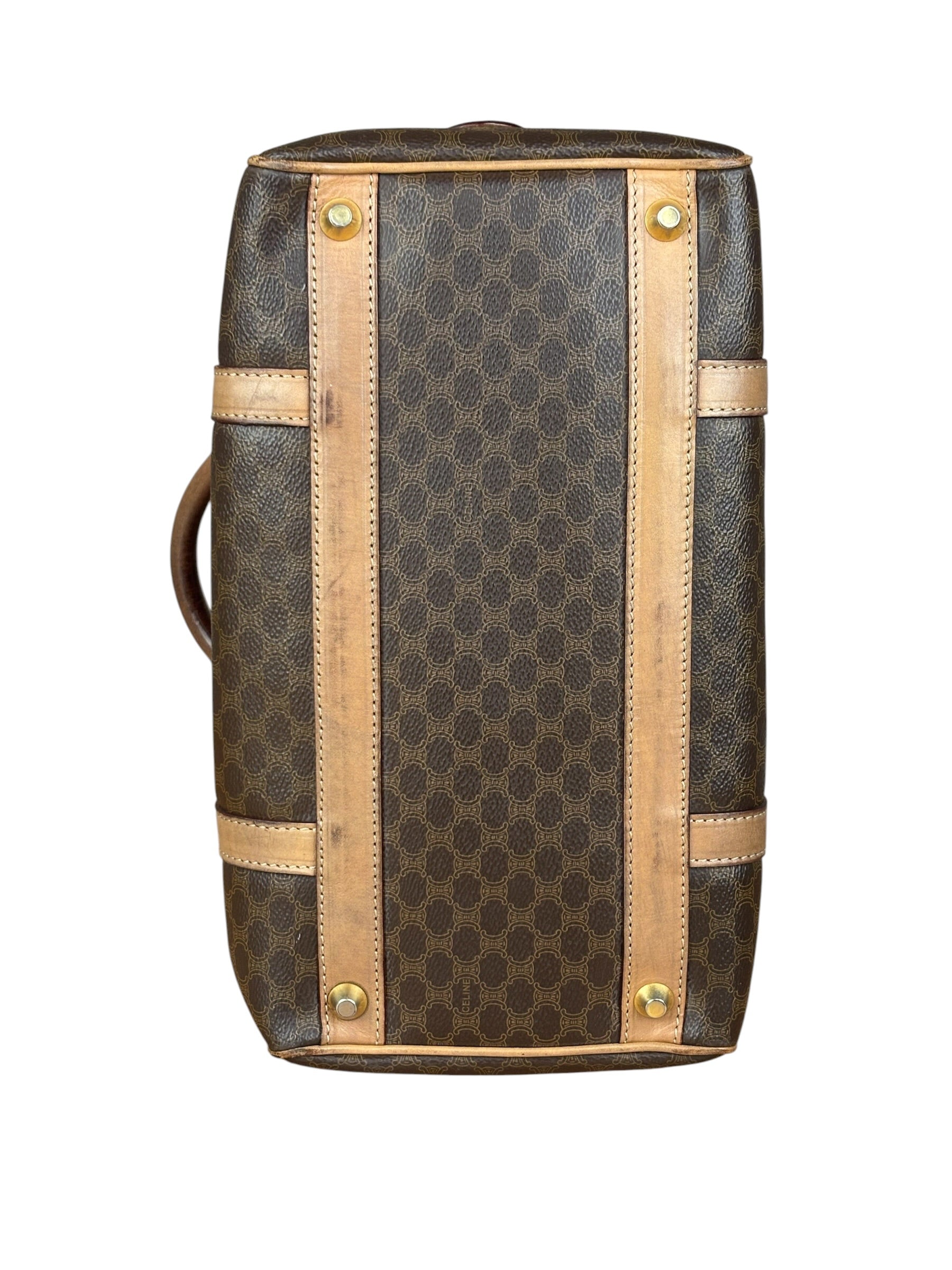 Celine Brown Leather Boston Handbag