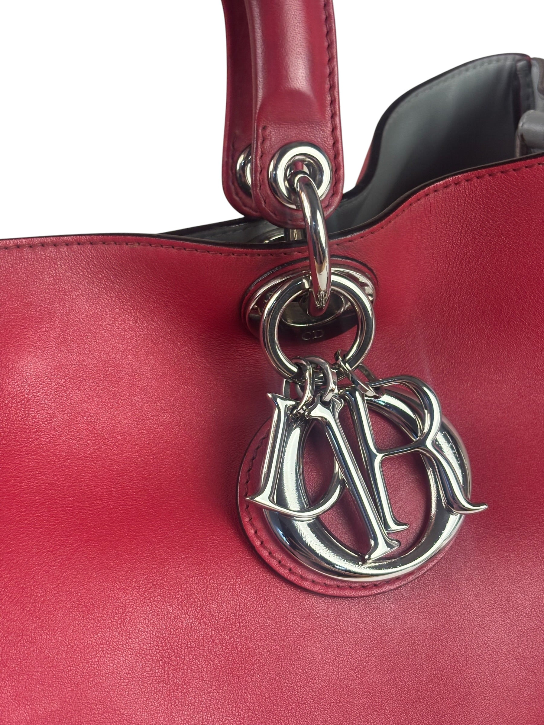 Christian Dior Red Leather Diorissimo Tote
