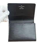 Louis Vuitton Blacl Leather Epi Flap Card Holder/Wallet