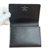 Louis Vuitton Blacl Leather Epi Flap Card Holder/Wallet