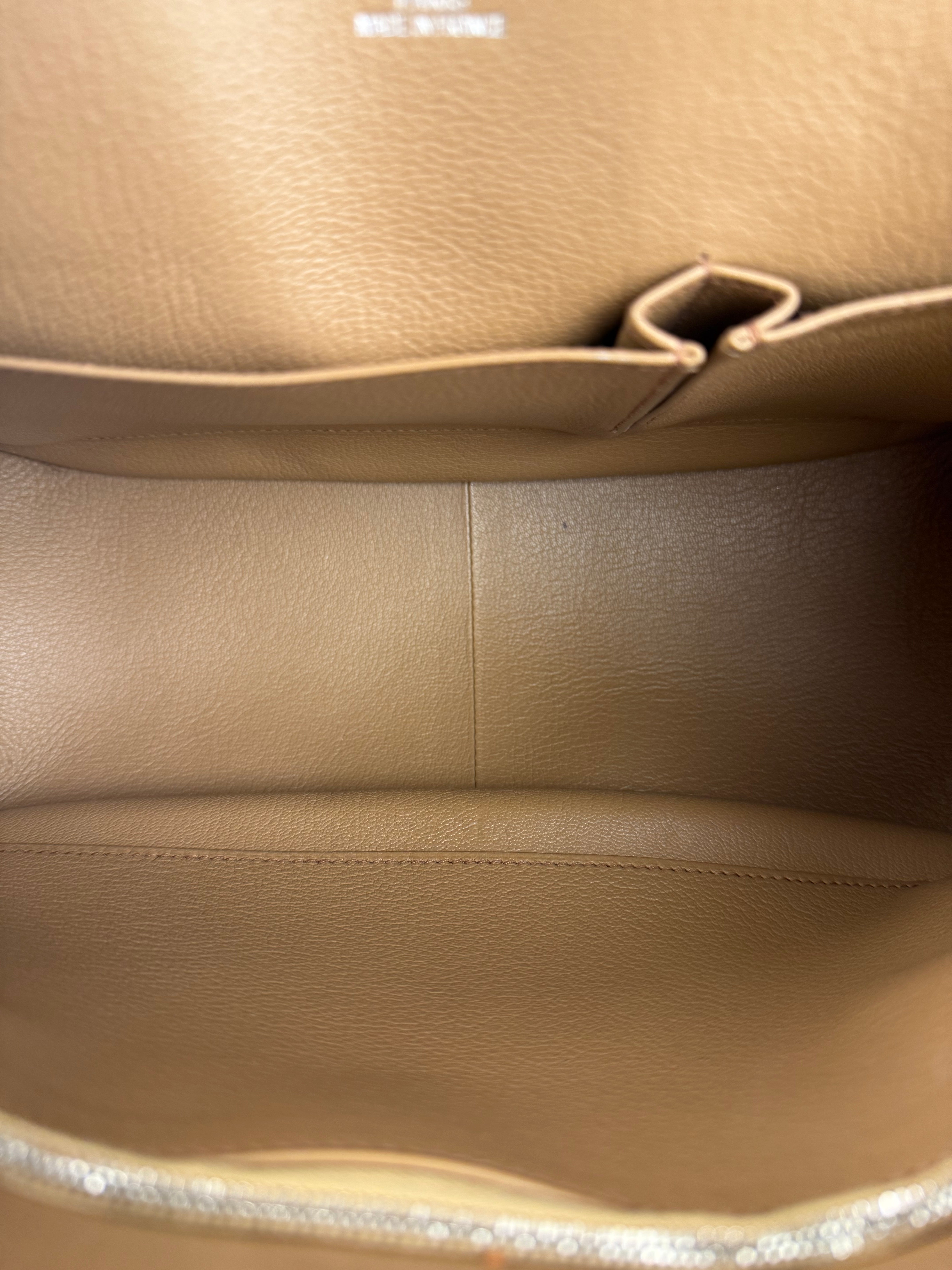 Hermes Jypsiere Tan Clemence Leather Shoulder Bag 2008