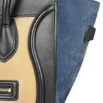 Celine Calfskin Leather/Suede Tri-Color Luggage Tote Bag