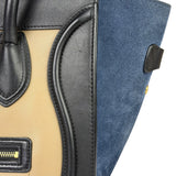 Celine Calfskin Leather/Suede Tri-Color Luggage Tote Bag