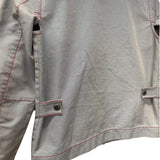Prada Vintage Blue Striped Canvas Zip Up Collared Jacket