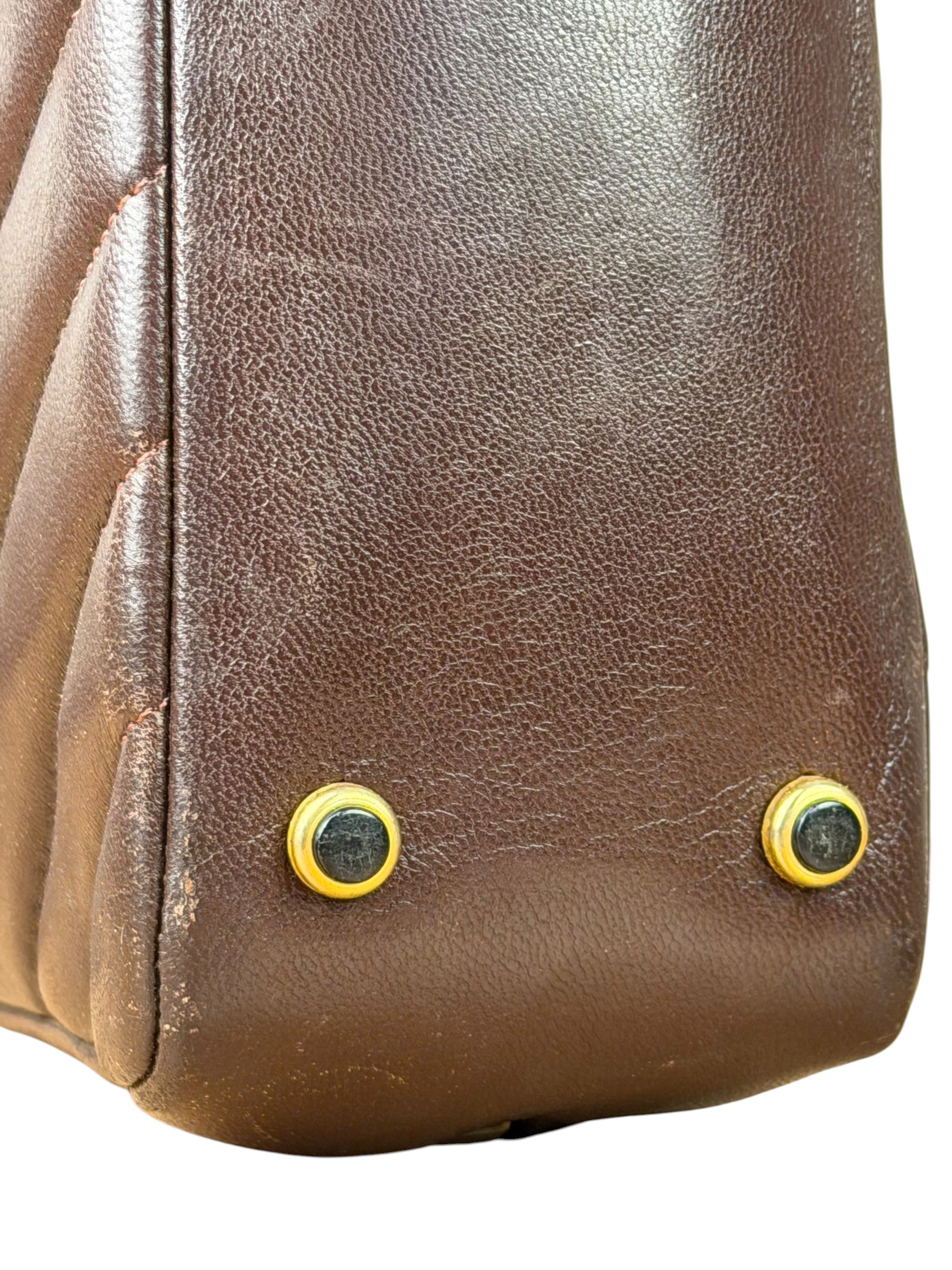 Chanel Burgundy Leather V Stitch Shoulder Bag 1990's