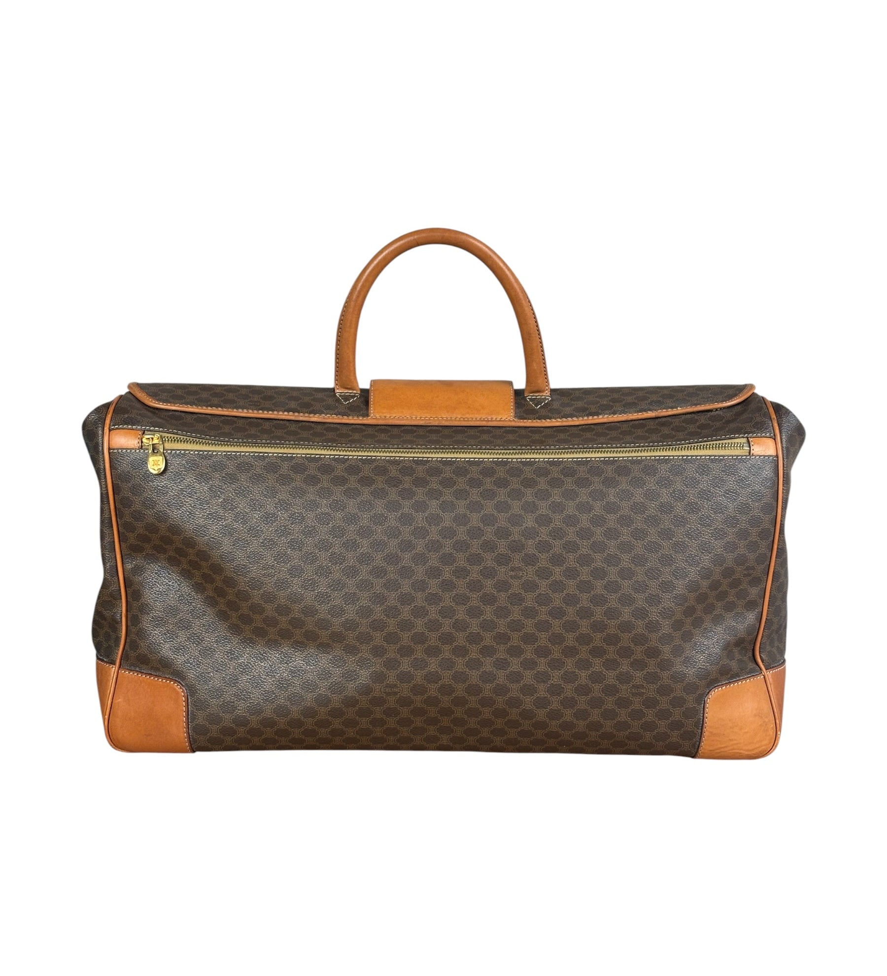Celine Vintage Macadam Coated Canvas Weekender Travel Bag
