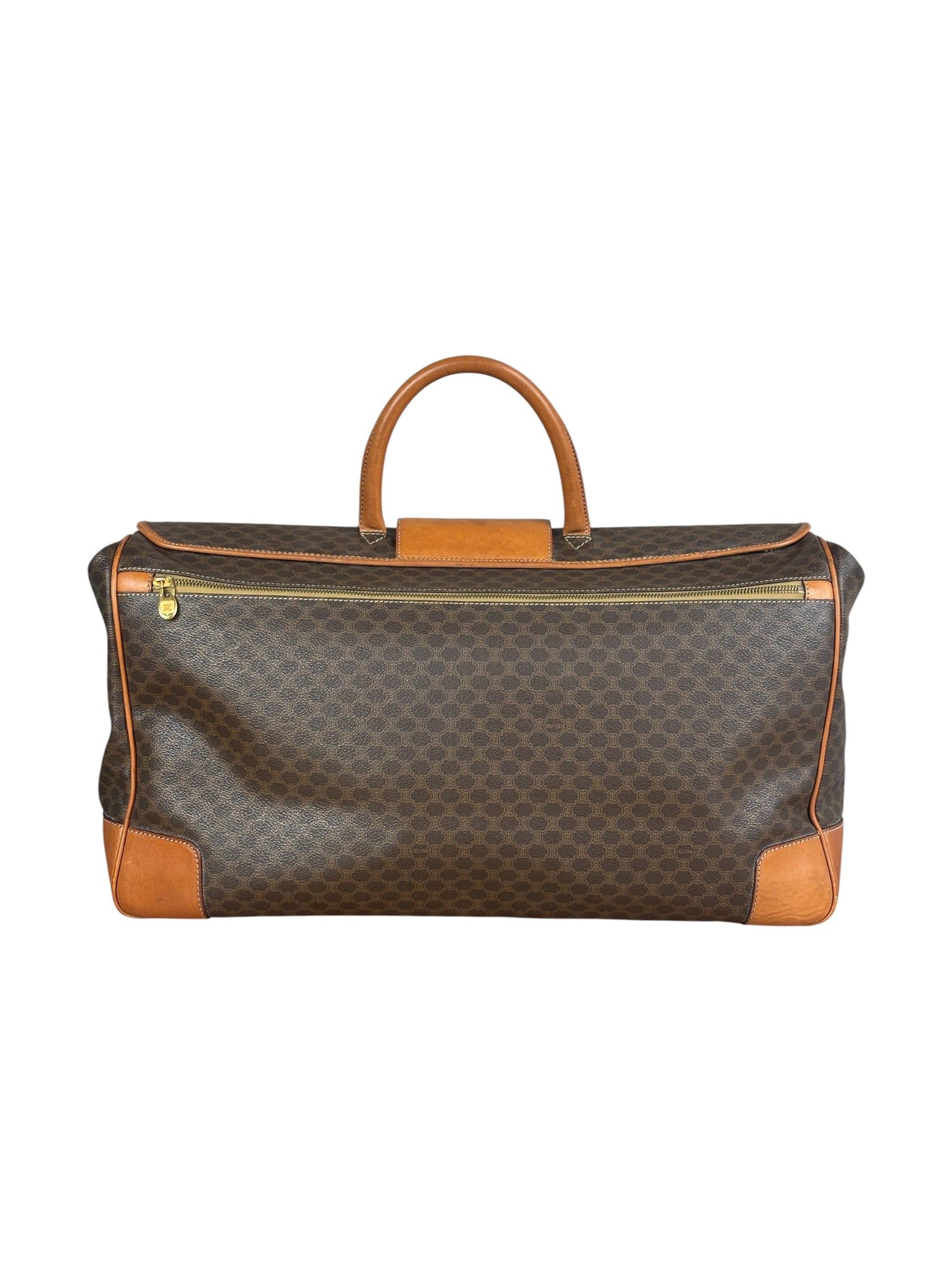 Celine Vintage Macadam Coated Canvas Weekender Travel Bag