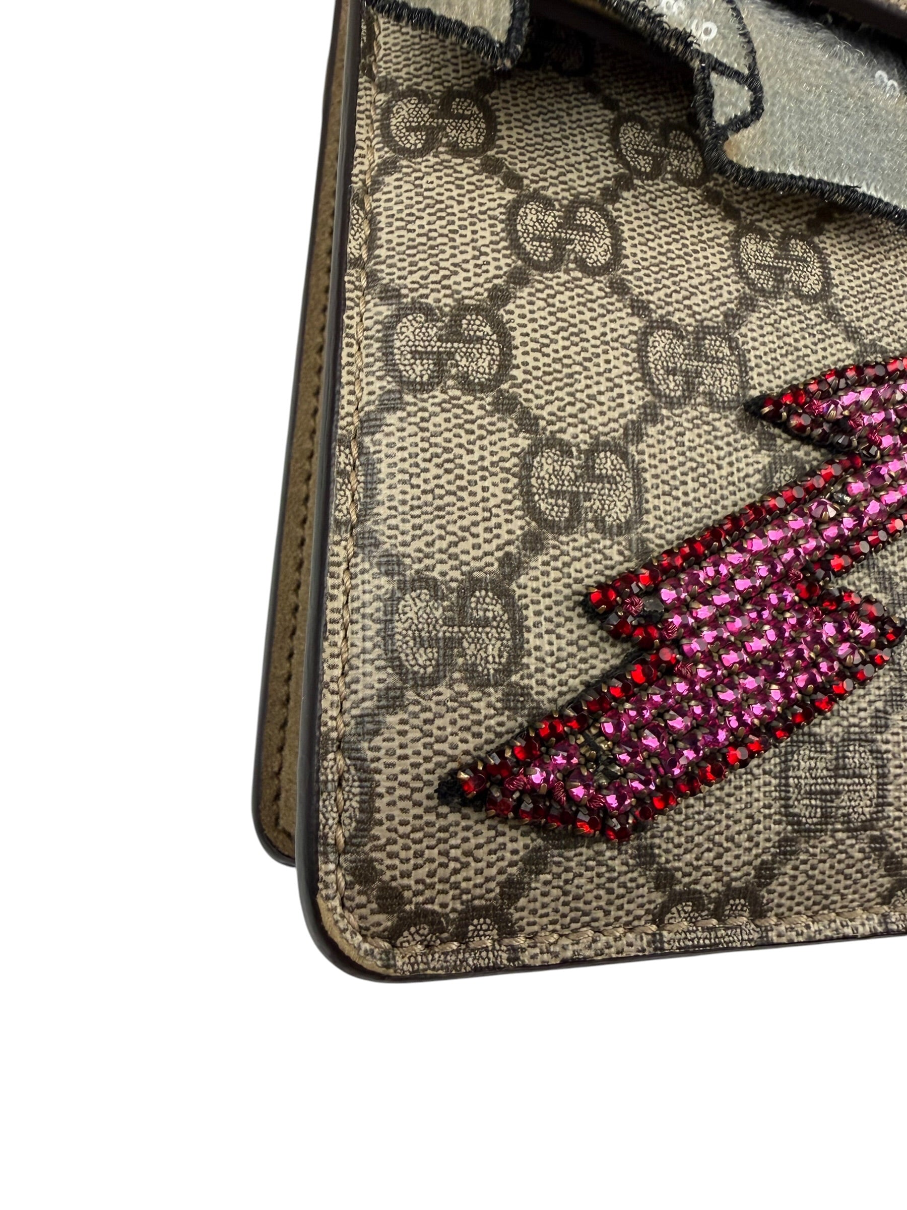 Gucci Beige GG Supreme Medium Dionysus Flap Bag