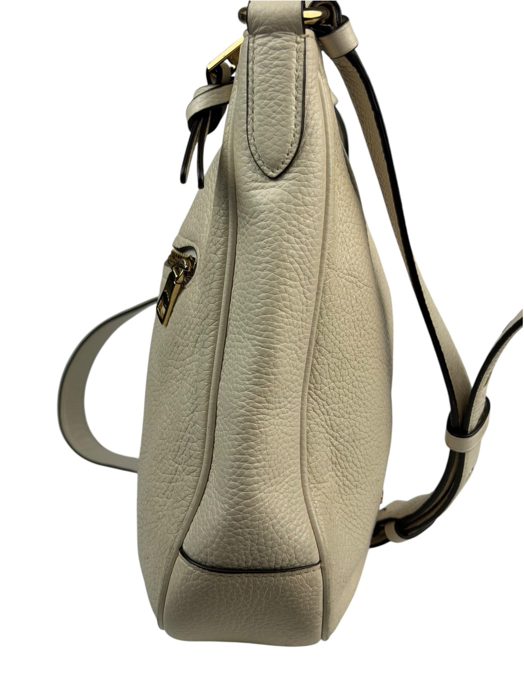 Coach Cream Pebbled Leather Hobo Bag