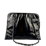 Chanel Vintage Black Patent Leather Envelope Chain Shoulder Bag 1998