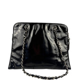 Chanel Vintage Black Patent Leather Envelope Chain Shoulder Bag 1998