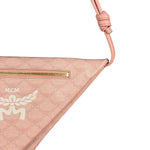 MCM Pink Triangle Logo Fold-Over Shoulder Bag