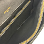 YSL Bicolor Quilted-Suede Shearling Gaby Shoulder Bag
