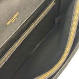 YSL Bicolor Quilted-Suede Shearling Gaby Shoulder Bag
