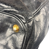 Prada Vintage Black Shine Leather Vitello Daino Tote